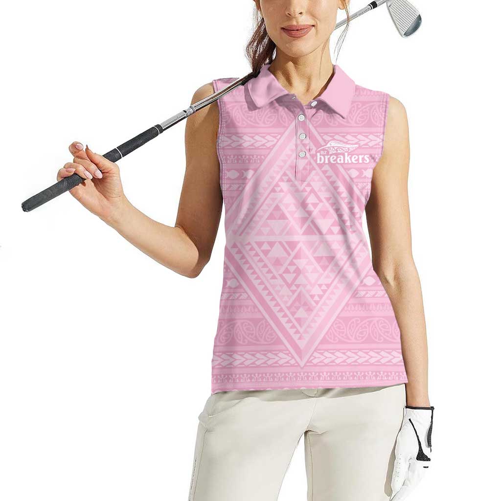 Custom New Zealand Basketball Indigenous Women Sleeveless Polo Shirt - Polynesian Pride