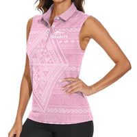 Custom New Zealand Basketball Indigenous Women Sleeveless Polo Shirt - Polynesian Pride