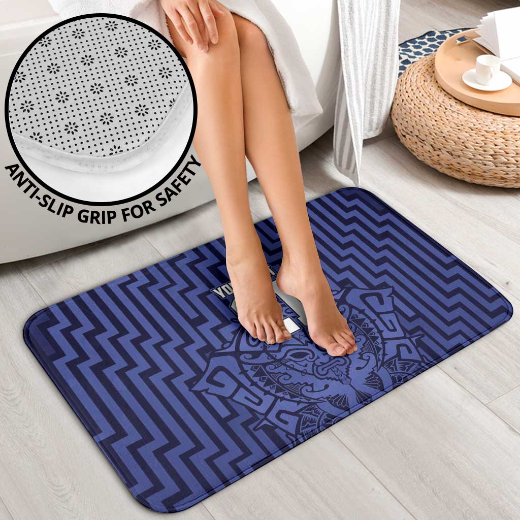 Custom Basketball New Zealand Bathroom Set Blue Maori Ta Moko Indigenous - Polynesian Pride