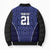 Custom Basketball New Zealand Bomber Puffer Jacket Blue Maori Ta Moko Indigenous - Polynesian Pride