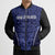 Custom Basketball New Zealand Bomber Puffer Jacket Blue Maori Ta Moko Indigenous - Polynesian Pride