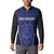 Custom Basketball New Zealand Button Sweatshirt Blue Maori Ta Moko Indigenous - Polynesian Pride