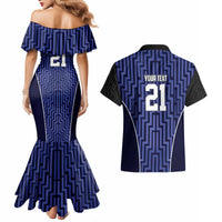 Custom Basketball New Zealand Couples Matching Mermaid Dress and Hawaiian Shirt Blue Maori Ta Moko Indigenous LT9 - Polynesian Pride