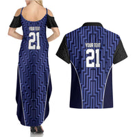 Custom Basketball New Zealand Couples Matching Summer Maxi Dress and Hawaiian Shirt Blue Maori Ta Moko Indigenous LT9 - Polynesian Pride