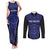 Custom Basketball New Zealand Couples Matching Tank Maxi Dress and Long Sleeve Button Shirt Blue Maori Ta Moko Indigenous - Polynesian Pride