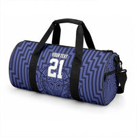 Custom Basketball New Zealand Duffle Bag Blue Maori Ta Moko Indigenous LT9 - Polynesian Pride