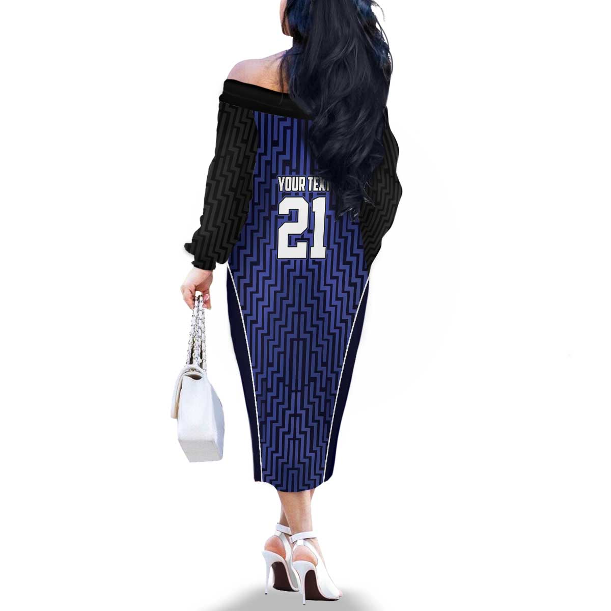 Custom Basketball New Zealand Family Matching Off The Shoulder Long Sleeve Dress and Hawaiian Shirt Blue Maori Ta Moko Indigenous LT9 - Polynesian Pride