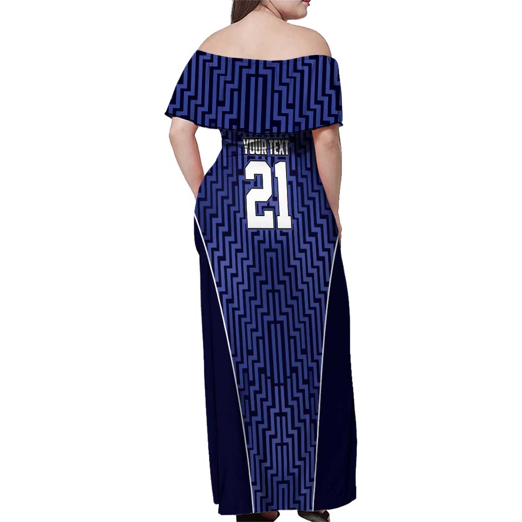 Custom Basketball New Zealand Family Matching Off Shoulder Maxi Dress and Hawaiian Shirt Blue Maori Ta Moko Indigenous LT9 - Polynesian Pride