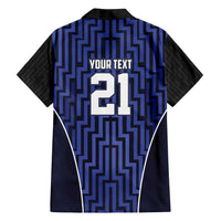 Custom Basketball New Zealand Family Matching Off Shoulder Short Dress and Hawaiian Shirt Blue Maori Ta Moko Indigenous LT9 - Polynesian Pride