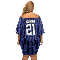 Custom Basketball New Zealand Family Matching Off Shoulder Short Dress and Hawaiian Shirt Blue Maori Ta Moko Indigenous LT9 - Polynesian Pride
