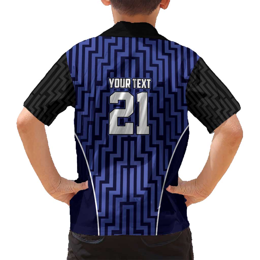 Custom Basketball New Zealand Family Matching Puletasi and Hawaiian Shirt Blue Maori Ta Moko Indigenous LT9 - Polynesian Pride