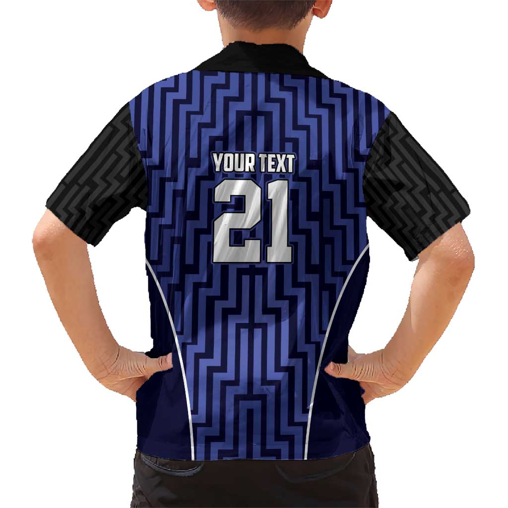 Custom Basketball New Zealand Family Matching Short Sleeve Bodycon Dress and Hawaiian Shirt Blue Maori Ta Moko Indigenous LT9 - Polynesian Pride