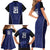 Custom Basketball New Zealand Family Matching Short Sleeve Bodycon Dress and Hawaiian Shirt Blue Maori Ta Moko Indigenous - Polynesian Pride