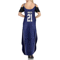 Custom Basketball New Zealand Family Matching Summer Maxi Dress and Hawaiian Shirt Blue Maori Ta Moko Indigenous LT9 - Polynesian Pride
