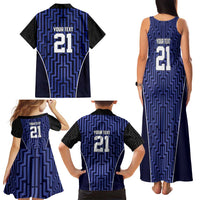Custom Basketball New Zealand Family Matching Tank Maxi Dress and Hawaiian Shirt Blue Maori Ta Moko Indigenous LT9 - Polynesian Pride