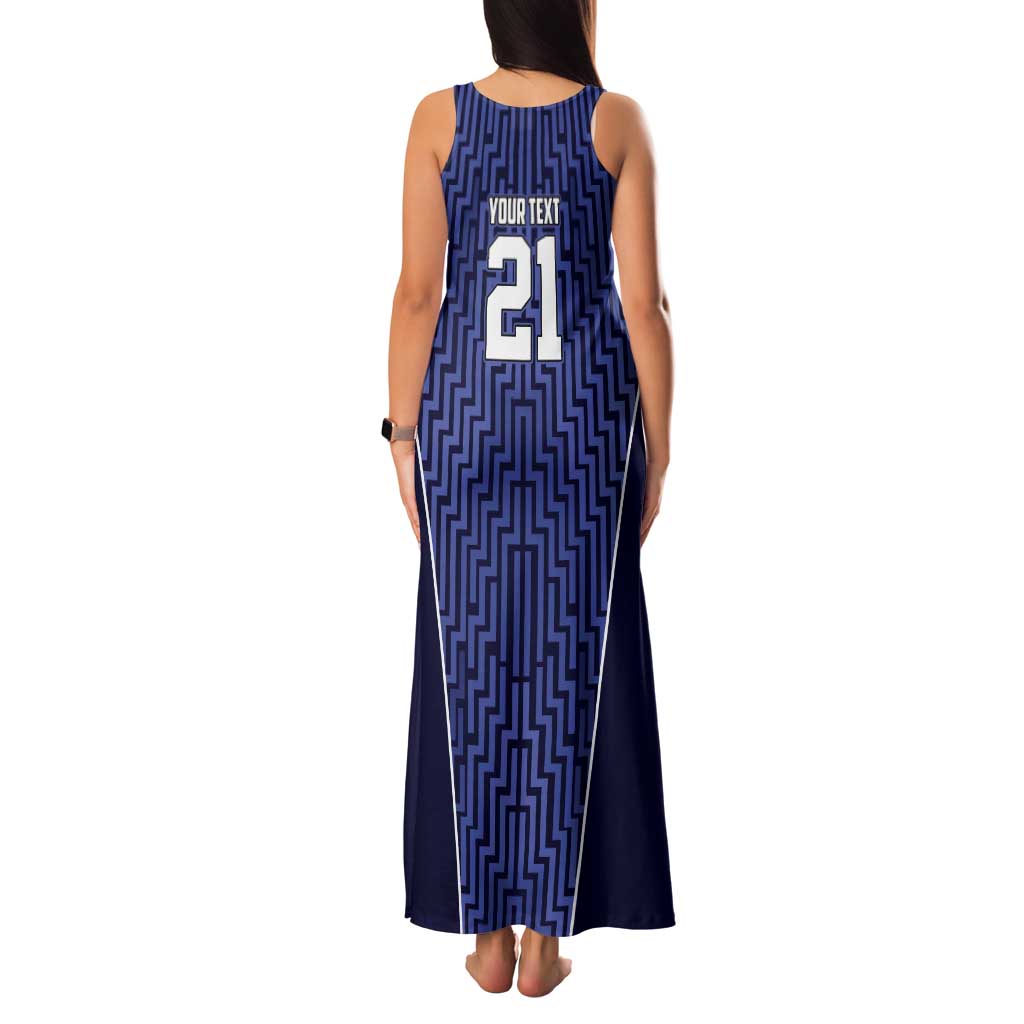 Custom Basketball New Zealand Family Matching Tank Maxi Dress and Hawaiian Shirt Blue Maori Ta Moko Indigenous LT9 - Polynesian Pride