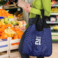 Custom Basketball New Zealand Grocery Bag Blue Maori Ta Moko Indigenous - Polynesian Pride