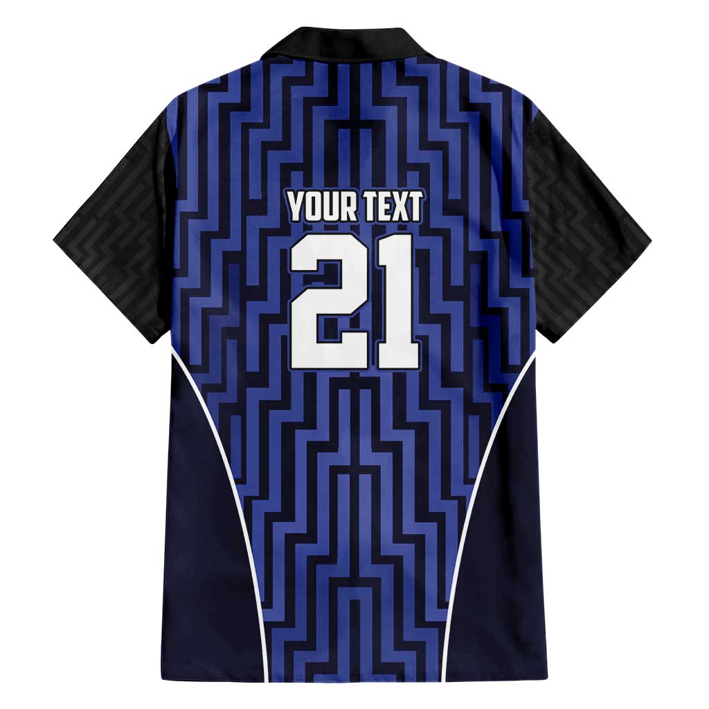 Custom Basketball New Zealand Hawaiian Shirt Blue Maori Ta Moko Indigenous - Polynesian Pride
