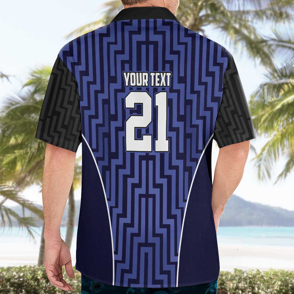 Custom Basketball New Zealand Hawaiian Shirt Blue Maori Ta Moko Indigenous - Polynesian Pride