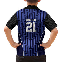 Custom Basketball New Zealand Kid Hawaiian Shirt Blue Maori Ta Moko Indigenous - Polynesian Pride