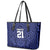 Custom Basketball New Zealand Leather Tote Bag Blue Maori Ta Moko Indigenous - Polynesian Pride