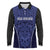 Custom Basketball New Zealand Long Sleeve Polo Shirt Blue Maori Ta Moko Indigenous - Polynesian Pride
