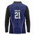 Custom Basketball New Zealand Long Sleeve Polo Shirt Blue Maori Ta Moko Indigenous - Polynesian Pride