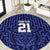 Custom Basketball New Zealand Round Carpet Blue Maori Ta Moko Indigenous - Polynesian Pride
