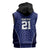 Custom Basketball New Zealand Sleeveless Hoodie Blue Maori Ta Moko Indigenous - Polynesian Pride