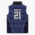 Custom Basketball New Zealand Sleeveless Puffer Jacket Blue Maori Ta Moko Indigenous - Polynesian Pride