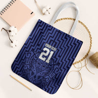 Custom Basketball New Zealand Tote Bag Blue Maori Ta Moko Indigenous - Polynesian Pride