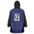 Custom Basketball New Zealand Wearable Blanket Hoodie Blue Maori Ta Moko Indigenous - Polynesian Pride