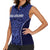 Custom Basketball New Zealand Women Sleeveless Polo Shirt Blue Maori Ta Moko Indigenous - Polynesian Pride
