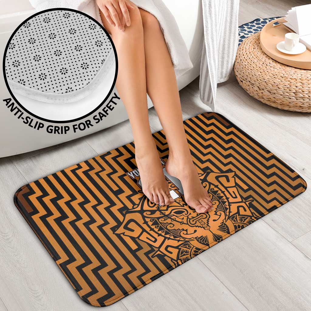 Custom Basketball New Zealand Bathroom Set Gold Maori Ta Moko Indigenous - Polynesian Pride