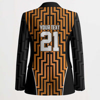 Custom Basketball New Zealand Blazer Gold Maori Ta Moko Indigenous - Polynesian Pride