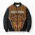 Custom Basketball New Zealand Bomber Puffer Jacket Gold Maori Ta Moko Indigenous - Polynesian Pride