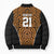 Custom Basketball New Zealand Bomber Puffer Jacket Gold Maori Ta Moko Indigenous - Polynesian Pride
