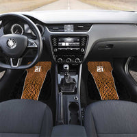 Custom Basketball New Zealand Car Mats Gold Maori Ta Moko Indigenous - Polynesian Pride