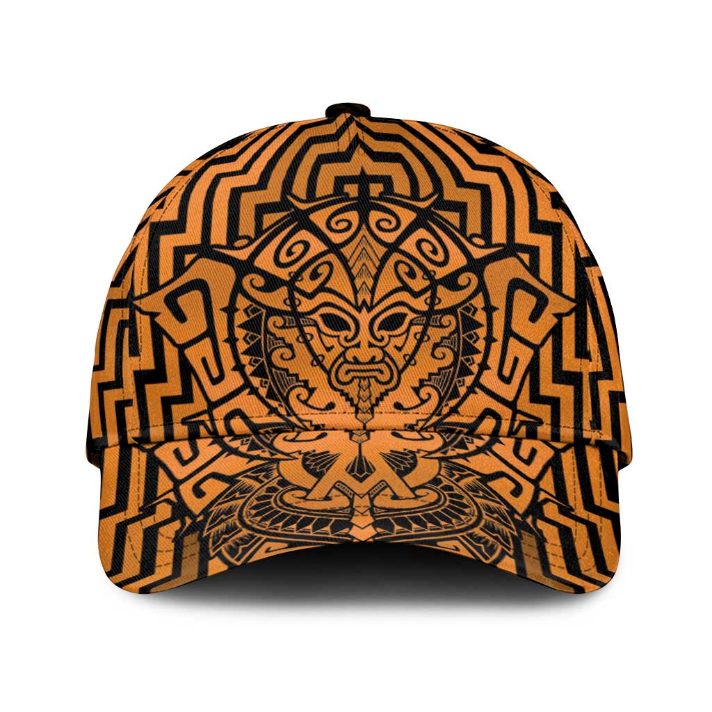 Basketball New Zealand Classic Cap Gold Maori Ta Moko Indigenous LT9 Universal Fit Gold - Polynesian Pride