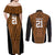 Custom Basketball New Zealand Couples Matching Off Shoulder Maxi Dress and Long Sleeve Button Shirt Gold Maori Ta Moko Indigenous - Polynesian Pride