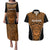 Custom Basketball New Zealand Couples Matching Puletasi and Hawaiian Shirt Gold Maori Ta Moko Indigenous - Polynesian Pride