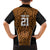 Custom Basketball New Zealand Family Matching Off The Shoulder Long Sleeve Dress and Hawaiian Shirt Gold Maori Ta Moko Indigenous - Polynesian Pride