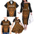 Custom Basketball New Zealand Family Matching Off The Shoulder Long Sleeve Dress and Hawaiian Shirt Gold Maori Ta Moko Indigenous - Polynesian Pride