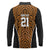 Custom Basketball New Zealand Long Sleeve Polo Shirt Gold Maori Ta Moko Indigenous - Polynesian Pride