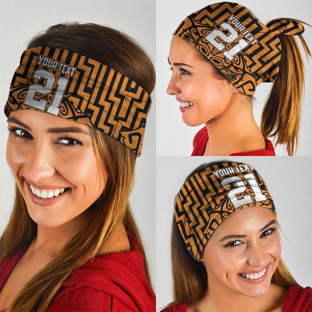 Basketball New Zealand Neck Gaiter Gold Maori Ta Moko Indigenous LT9
