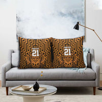 Custom Basketball New Zealand Pillow Cover Gold Maori Ta Moko Indigenous - Polynesian Pride