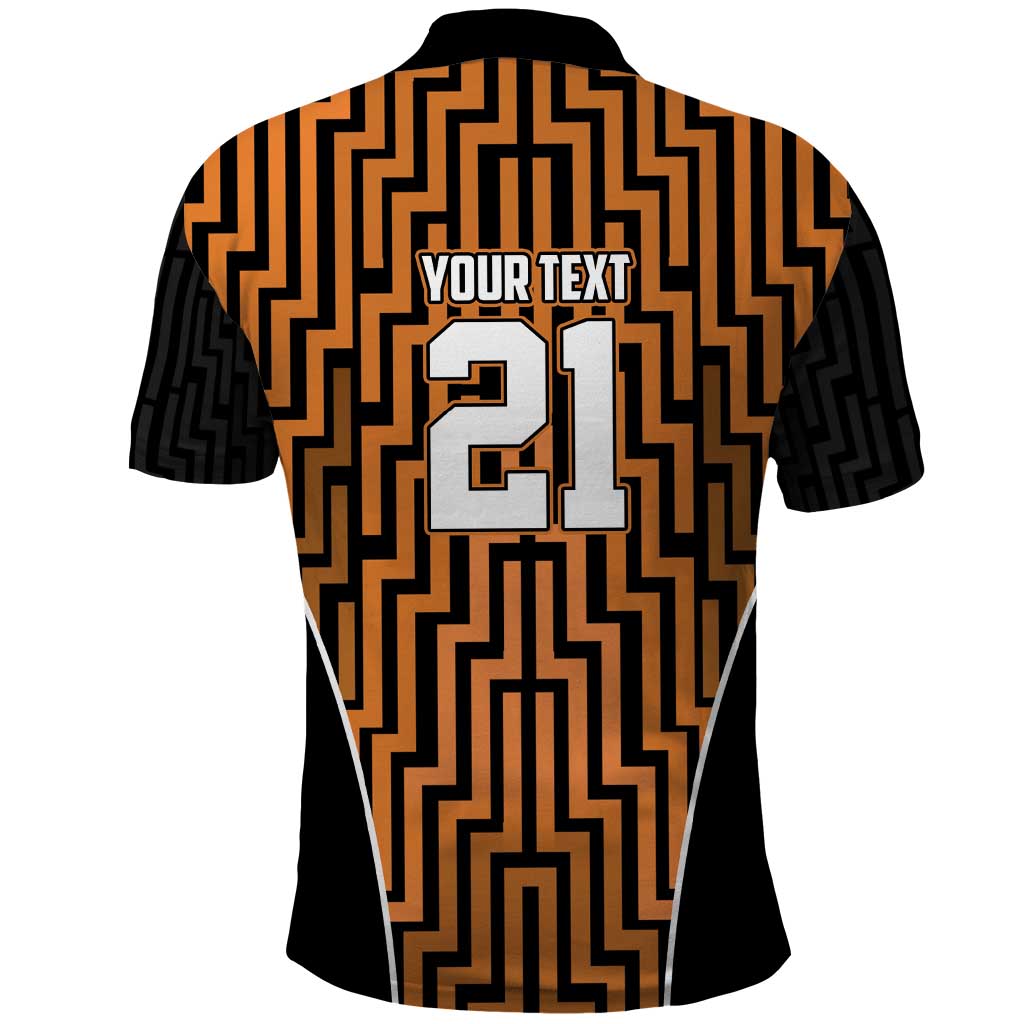 Custom Basketball New Zealand Polo Shirt Gold Maori Ta Moko Indigenous - Polynesian Pride