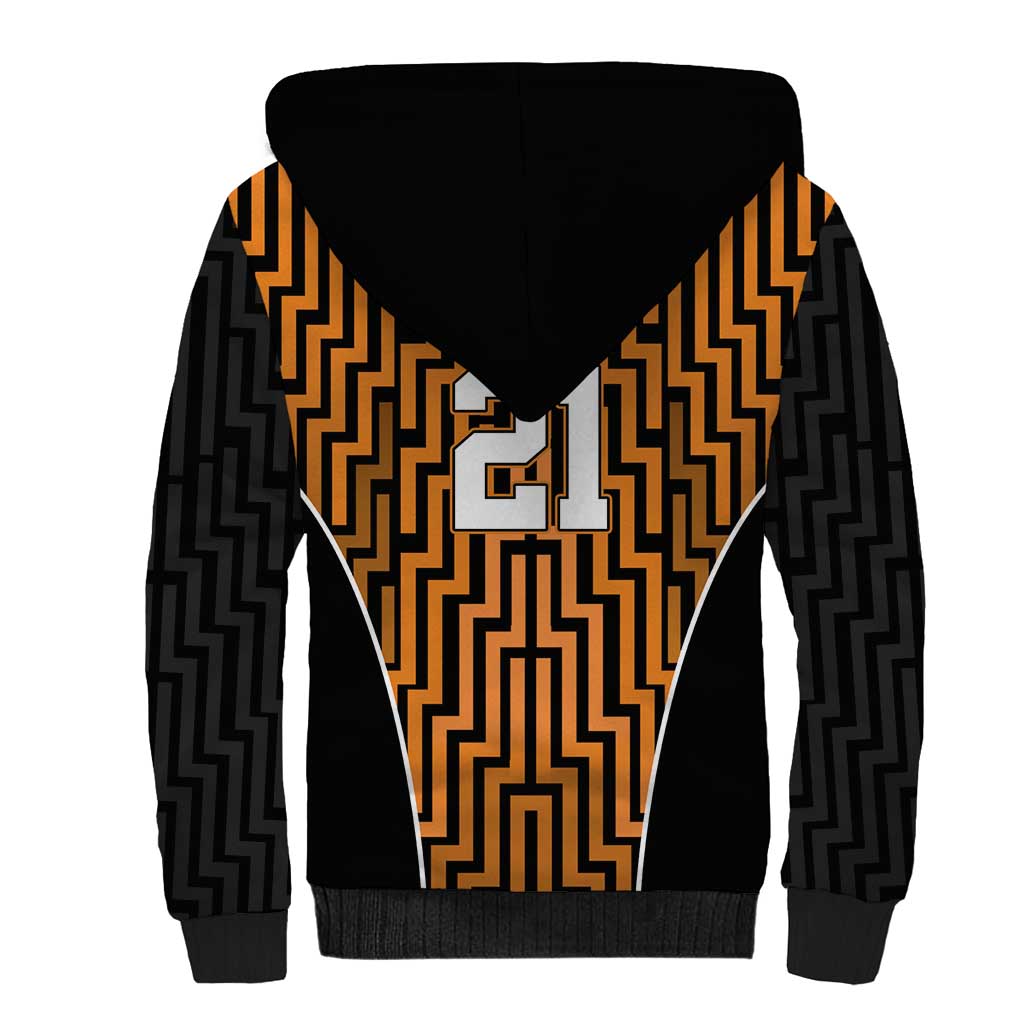 Custom Basketball New Zealand Sherpa Hoodie Gold Maori Ta Moko Indigenous - Polynesian Pride