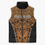 Custom Basketball New Zealand Sleeveless Puffer Jacket Gold Maori Ta Moko Indigenous - Polynesian Pride