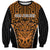 Custom Basketball New Zealand Sweatshirt Gold Maori Ta Moko Indigenous - Polynesian Pride